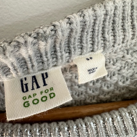 Gap silver foil soft metallic knit sweater S - Picture 11 of 13